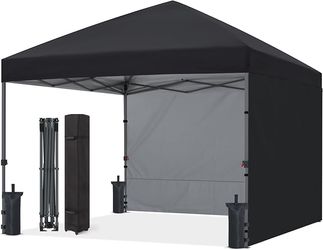 ABCCANOPY Easy Pop up Canopy Tent with 2 Sidewalls for Outdoor Sun Blocking or Rain Protection,