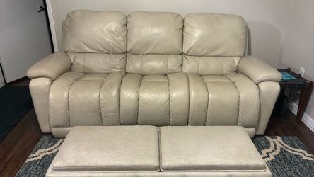 LA Z BOY Greyson Leather Power Dual Reclining Sofa