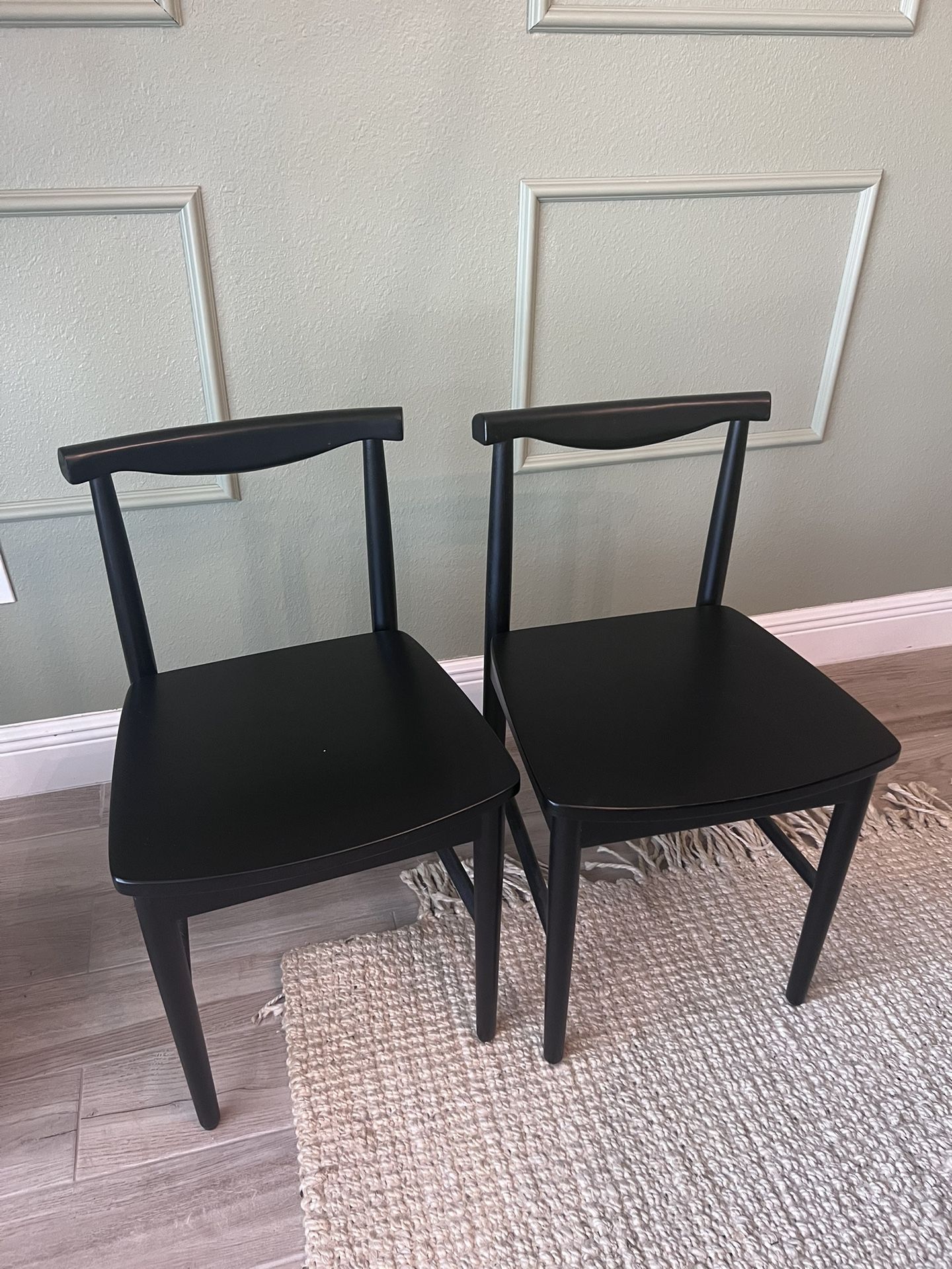 Set Of 6- Black wood Dining Chairs - threshold brand