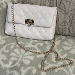 White Leather Crossbody Bag