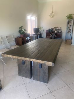 Potato Barn 8-Foot Solid Wood Dining Table – Rustic Farmhouse
