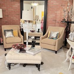 2 Khaki Chairs Like New