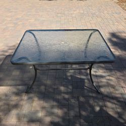 Outdoor Table Glass Rectangle with umbrella hole