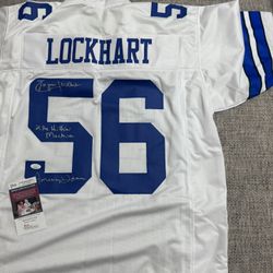 Eugene Lockhart Signed Autograph Inscribed Custom Jersey- JSA Coa Dallas Cowboys