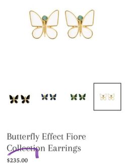Emerald Stone Butterfly Earrings 