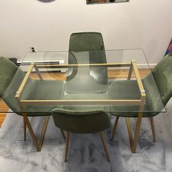 Brand New CB2  Dining Room Table And Chairs  31x47 Appx 