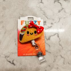 Fuzzy Buddies Taco Retractable Badge Reel with Swivel Clip