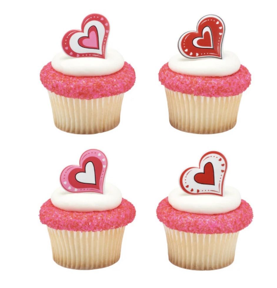 Heart Shaped Cupcake / Cake Decorations (48)