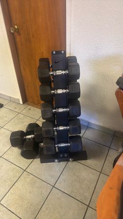 Nike weights  dumbbell set and holder