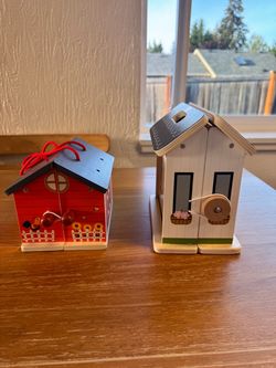 Wooden Play Barn and House