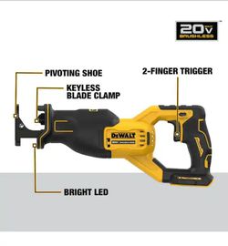 (NO BATTERY)DeWalt DCS382 20V MAX Brushless Reciprocating Saw