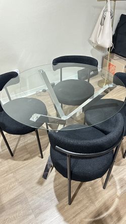 Glass top table and chairs