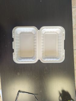 9"X6" Microwaveable 1 Compartment Plastic Hinged Take Out Container 150 Count PP 206