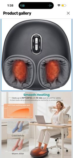 Nekteck Shiatsu Foot Massager with Heat & Air Compression Deep Kneading