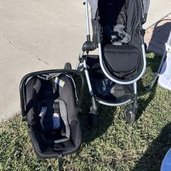 front and back facing baby stroller and car seat with base