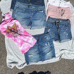 Bundle Of Shorts And Skirt And Tank Top Sz 14