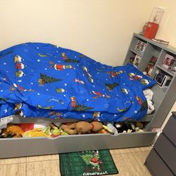 Twin Bed With Shelving And Trundle