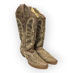 Corral Vintage- Brown Cowboy Boots with Embroidery