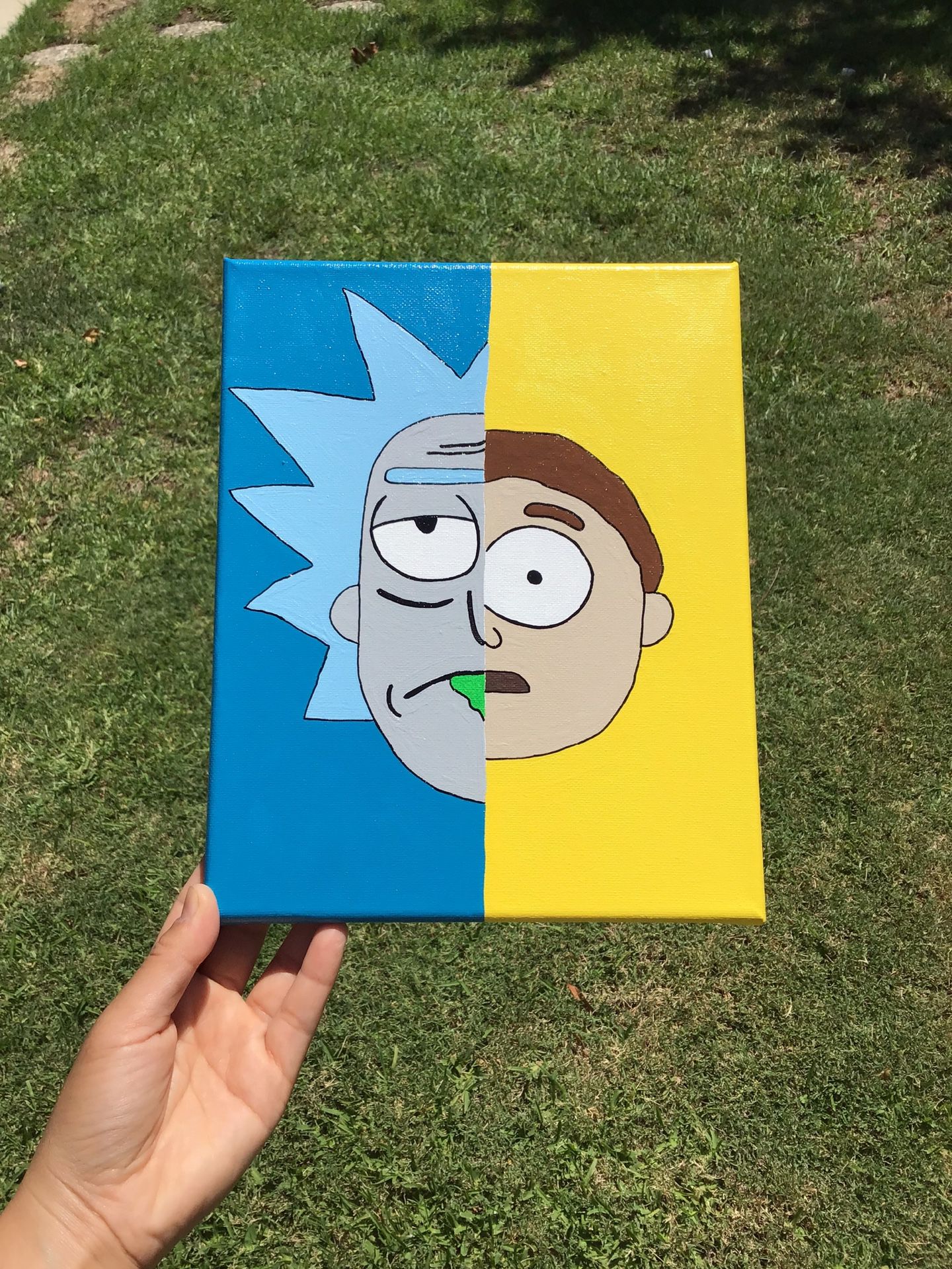 Rick And Morty Painting Rick Sanchez Morty Smith Figure Wall Art Acrylic Canvas Artwork Handmade Hand Painted Rick Morty Collectibles