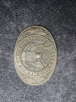 Solid Brass United States of America Patriotic Vintage Belt Buckle by Tony Lama