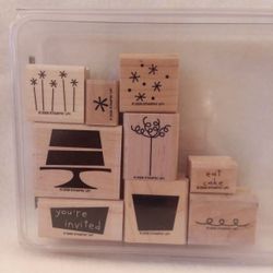 Stamping Up Eat Cake partial set of 9 stamps