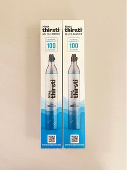 NINJA Thirsti 2 Bottle Lot Of 60L CO² SODA SENSE Canister