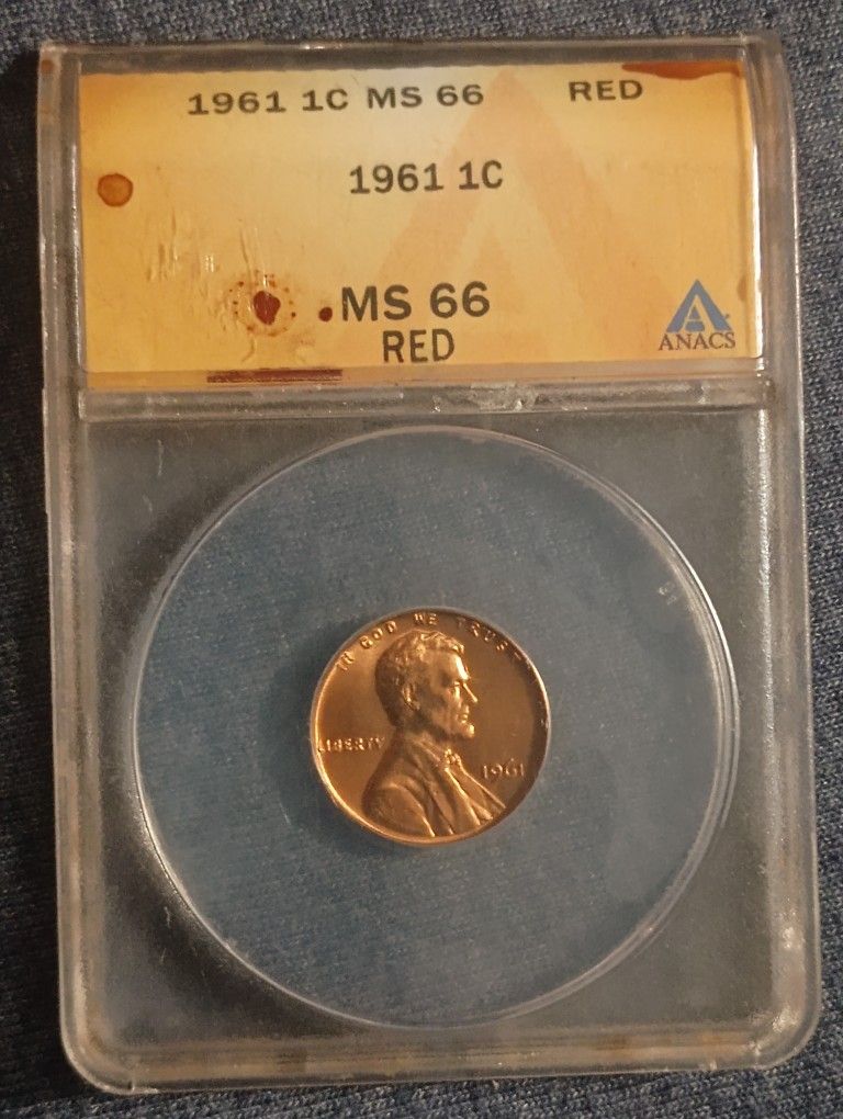 1961 1 Cent MS 66 Red No Mint Mark Penny