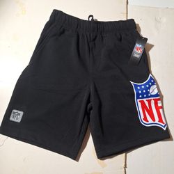 NFL Team Apparel Logo Black Fleece Shorts S