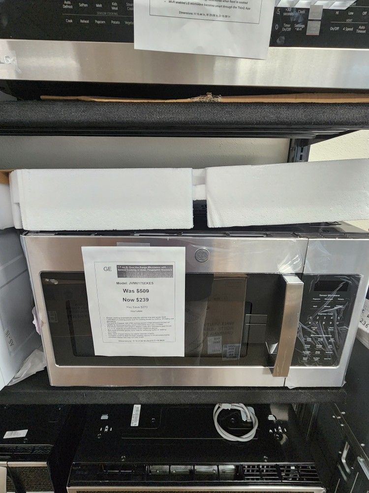 1.7 cu. ft. Over the Range Microwave with Sensor Cooking in Slate, Fingerprint Resistant