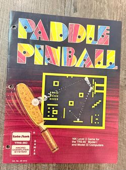 Radio Shack Paddle Pinball TRS-80 Model I & III Computers Game Manual