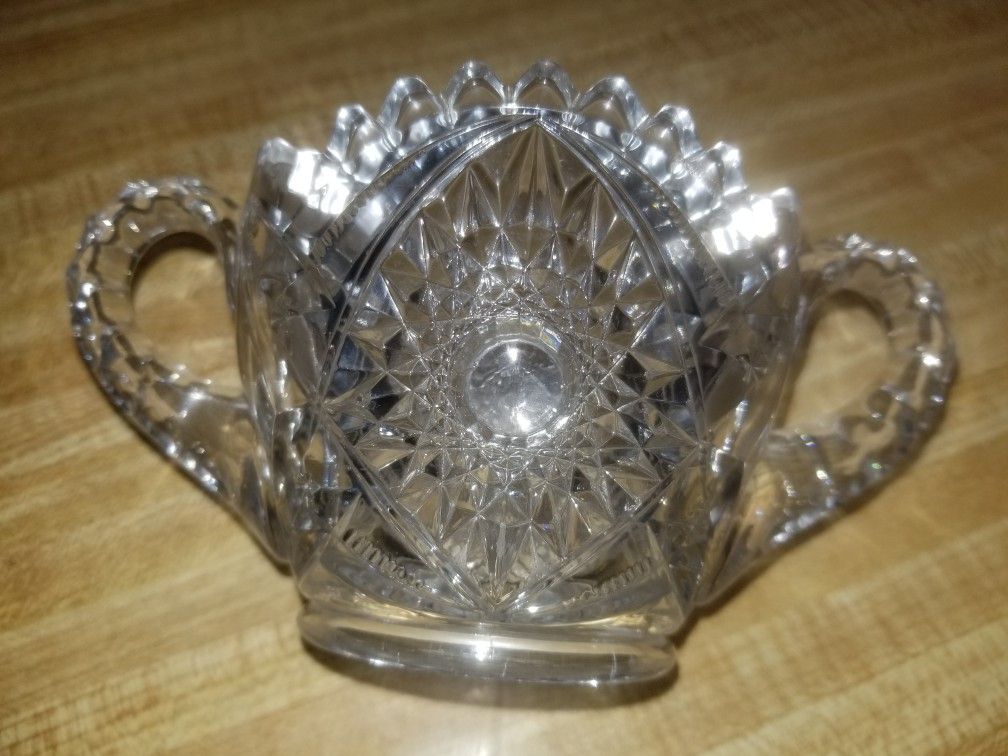 Vintage Pressed Glass Sugar Bowl