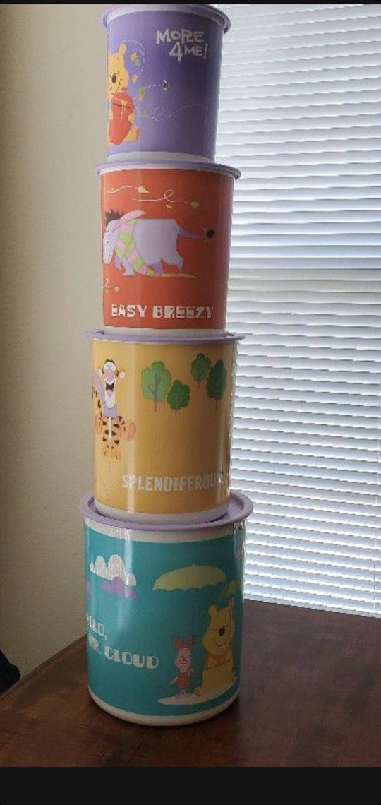 Tupperware Winnie The Pooh 4pc Canister Set