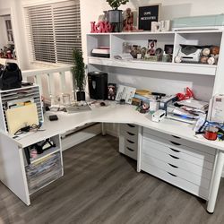 Large White Computer Desk