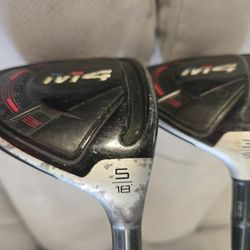 Mens Taylormade M4 3 & 5 Fairway Woods, Graphite Shafts