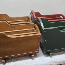 Wooden Cradle Magazine Racks