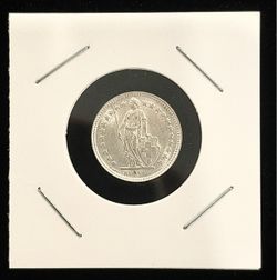 1952 B Switzerland 1/2 Franc Silver Coin (Helvetia Standing Liberty)