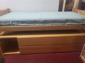4 DRAWERS DRESSERS WITH WHEEL AND SHOES BLOCK AWESOME FOR HOME, OFFICE REAL WOOD (HOME16)