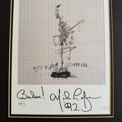 Ralph Steadman Limited Edition Print Crooked Line Signed By Nils Lofgren 