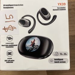 AI Translation Earbuds Real Time, Language Translator Headphones OWS 3-in-1 Bluetooth 5.4 with APP, Translating Device Open Ear Earphone with Intellig