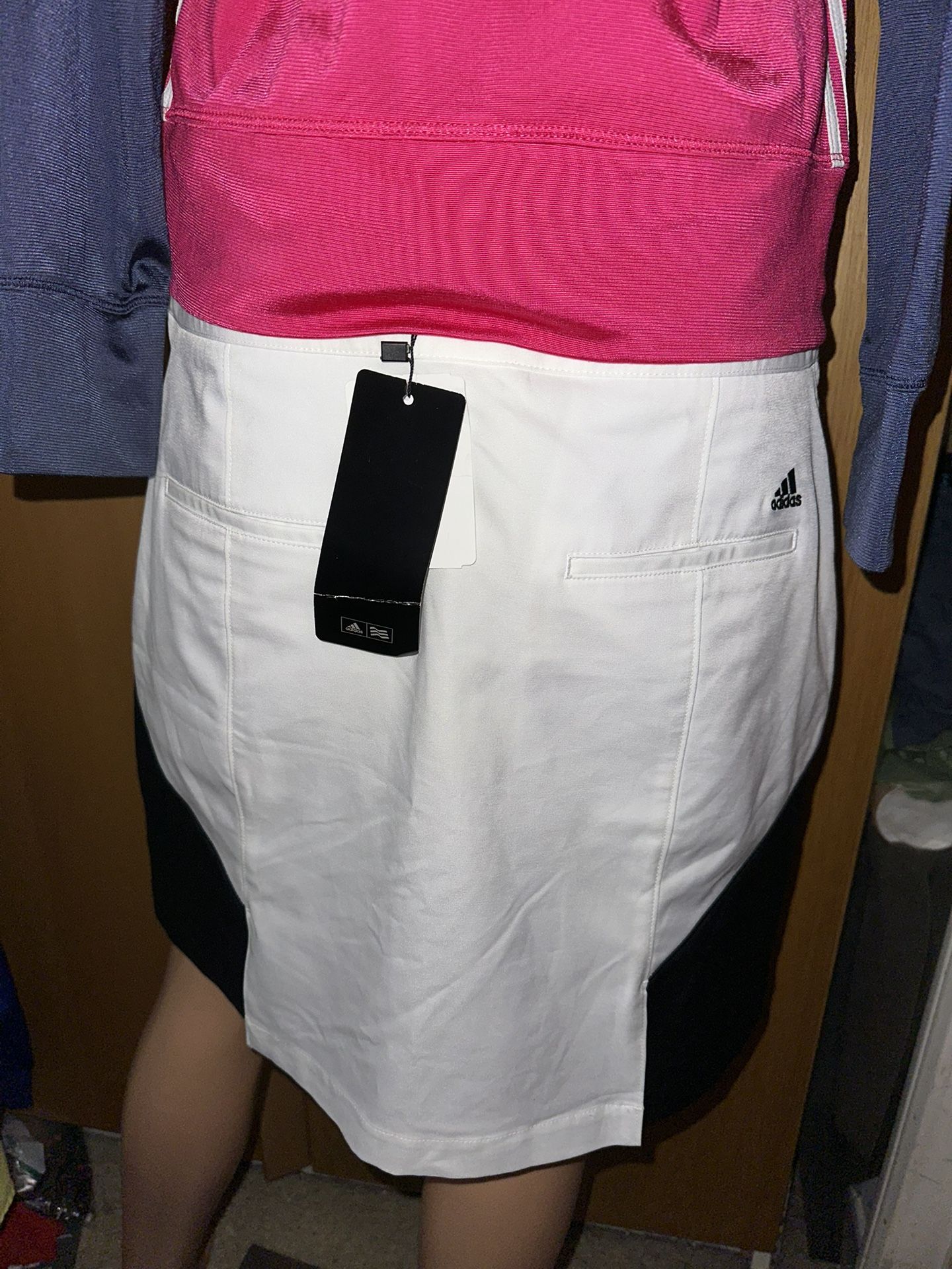 NWT Adidas Premium Women’s Small Pro Golf Skirt/Shorts (Skort) Tennis Special Edition White Black Size 6 New