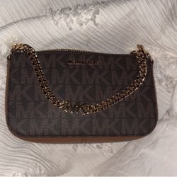 Michael kors hand bag brown leather 