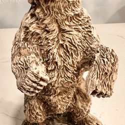 9” Handcrafted Resin Bear detailed, textured coat and a roaring expression