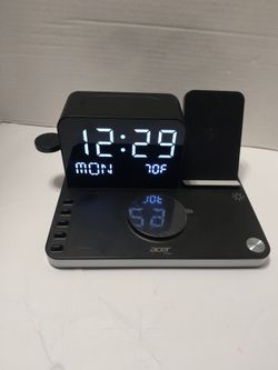 Acer 7-in-1 Wireless Charging Station with LED Clock Nightstand Charger Dock Black