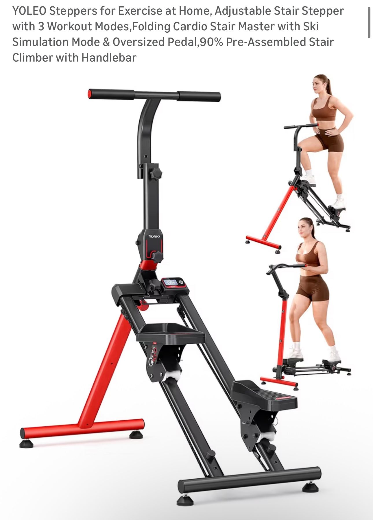 Yoleo Adjustable Stair Stepper Exercise Machine 
