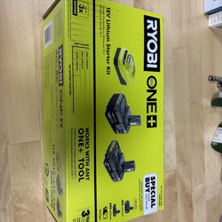 RYOBI 2 Ah/4 Ah batteries with charger