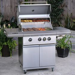 BRAND NEW Victory 3-Burner Propane Gas Grill With Infrared Side Burner - BBQ-VCT3BSB-LP