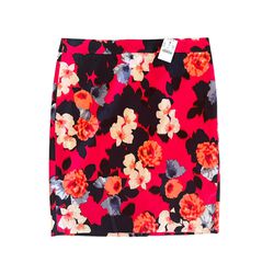 NWT J. Crew The Pencil Skirt Hot Pink Floral Lined Zip Up Women's Size 6 NEW $85