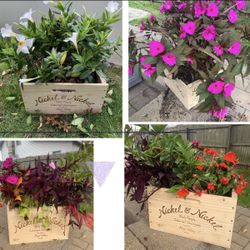 Wine Box Flower Planters