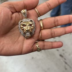 Lion Head Pendent 10k 24.3 Grams 