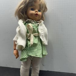 Vintage 1969 Vinyl Plastic Mattel Tell Time Girl Character Girl Doll 19 #D10